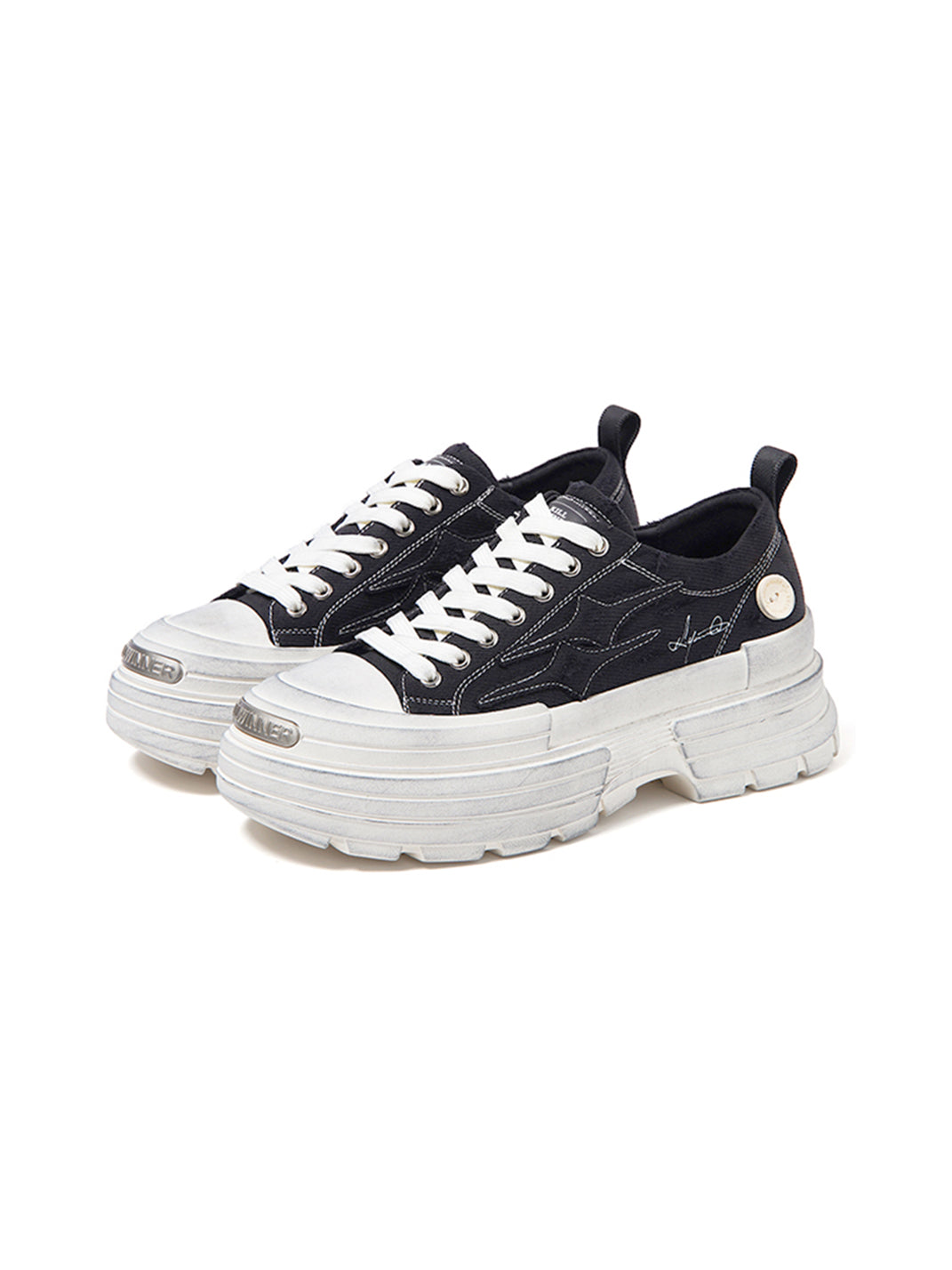 KILLWINNER丨Distressed Platform Low Top Sneakers - PSYLOS 1, KILLWINNER丨Distressed Platform Low Top Sneakers, Skate Shoes, KILLWINNER, PSYLOS 1